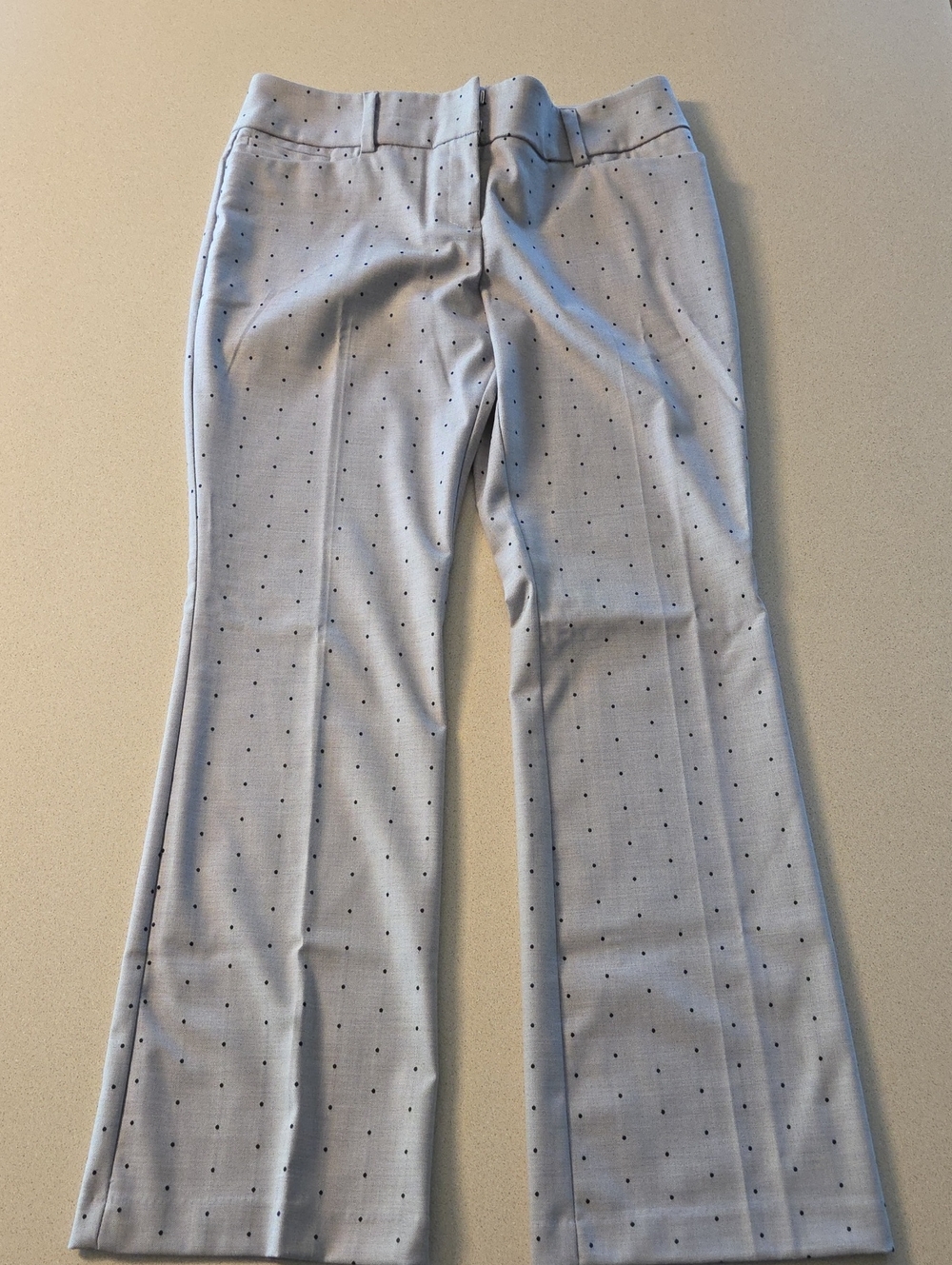 Light Gray Polka Dot Dress Pants